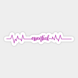 Essential worker with ekg line Sticker